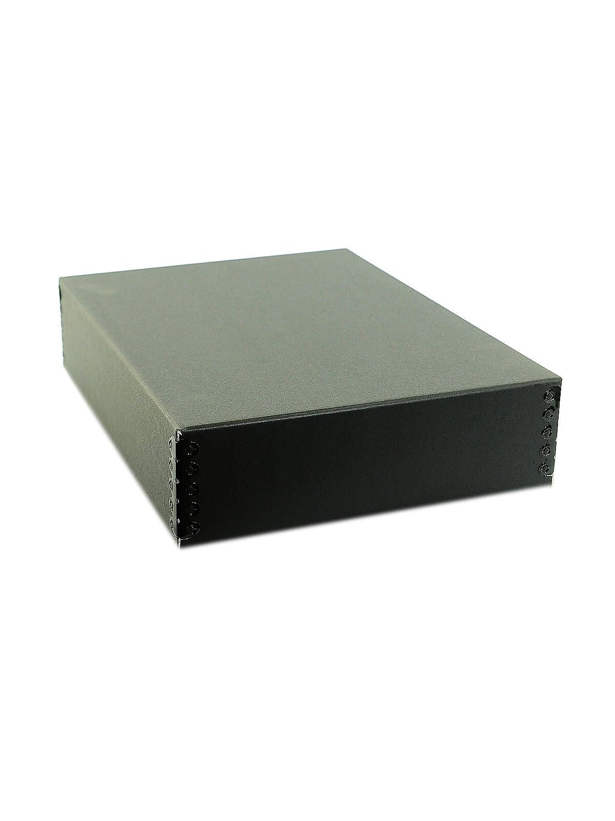 Lineco 67782 Drop-Front Storage Box, 16" X 20" X 3", Black
