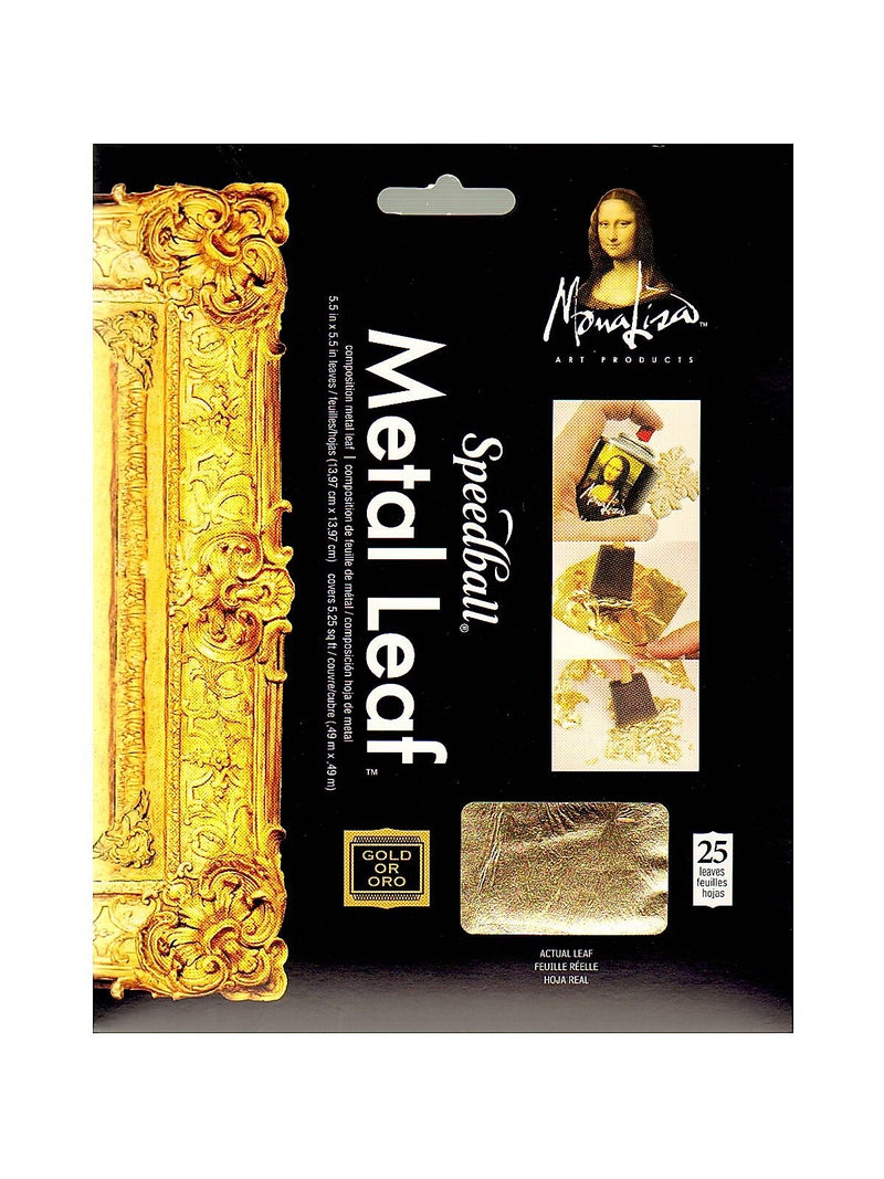 Mona Lisa Metal Leaf Imitation Gold, 25 Sheets/Pad, Pack of 2 (54795-PK2)