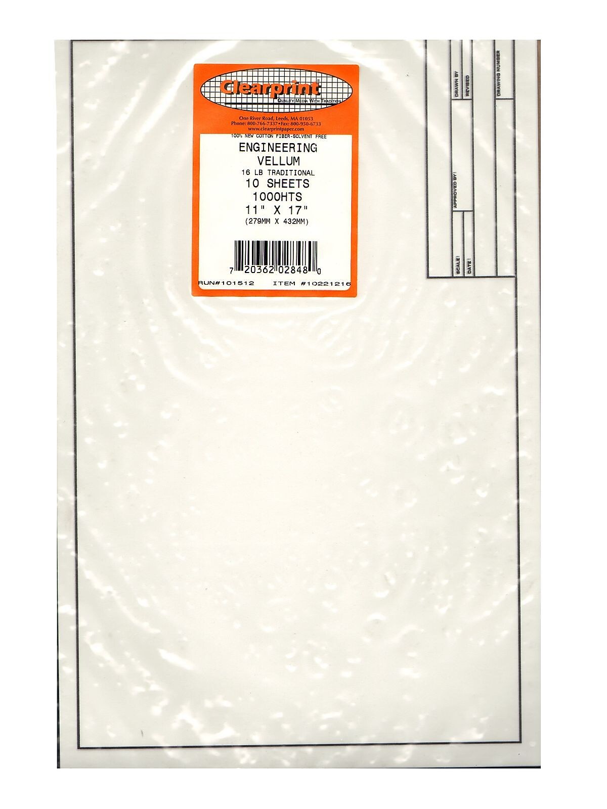 Clearprint Engineering Vellum 11 In. X 17 In. Pack Of 10