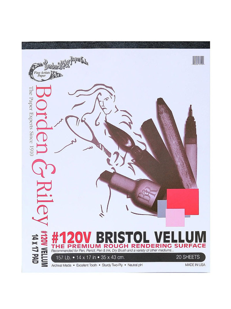 Borden & Riley 14" x 17" Bristol Sketch Pad, 12 Sheets/Pad (80691)