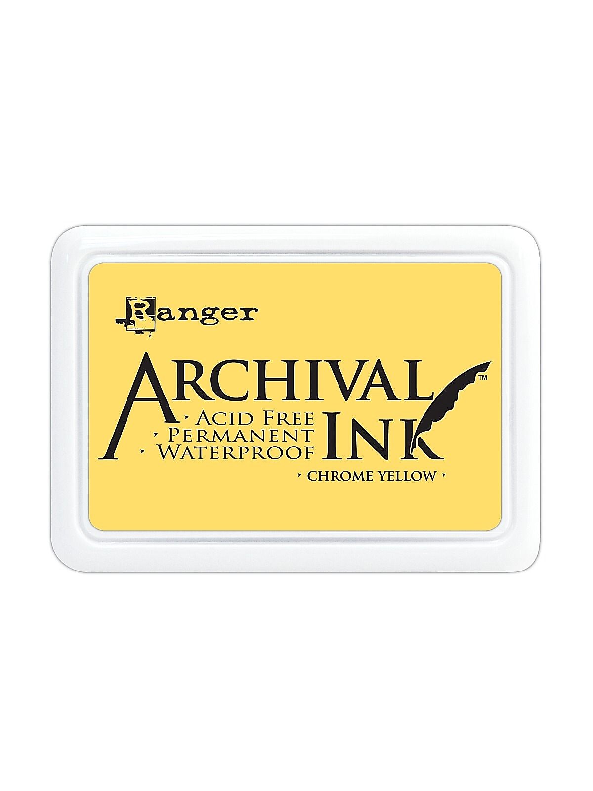 Ranger Archival Ink Chrome Yellow 2 1/2 In. X 3 3/4 In. Pad [Pack Of 3]