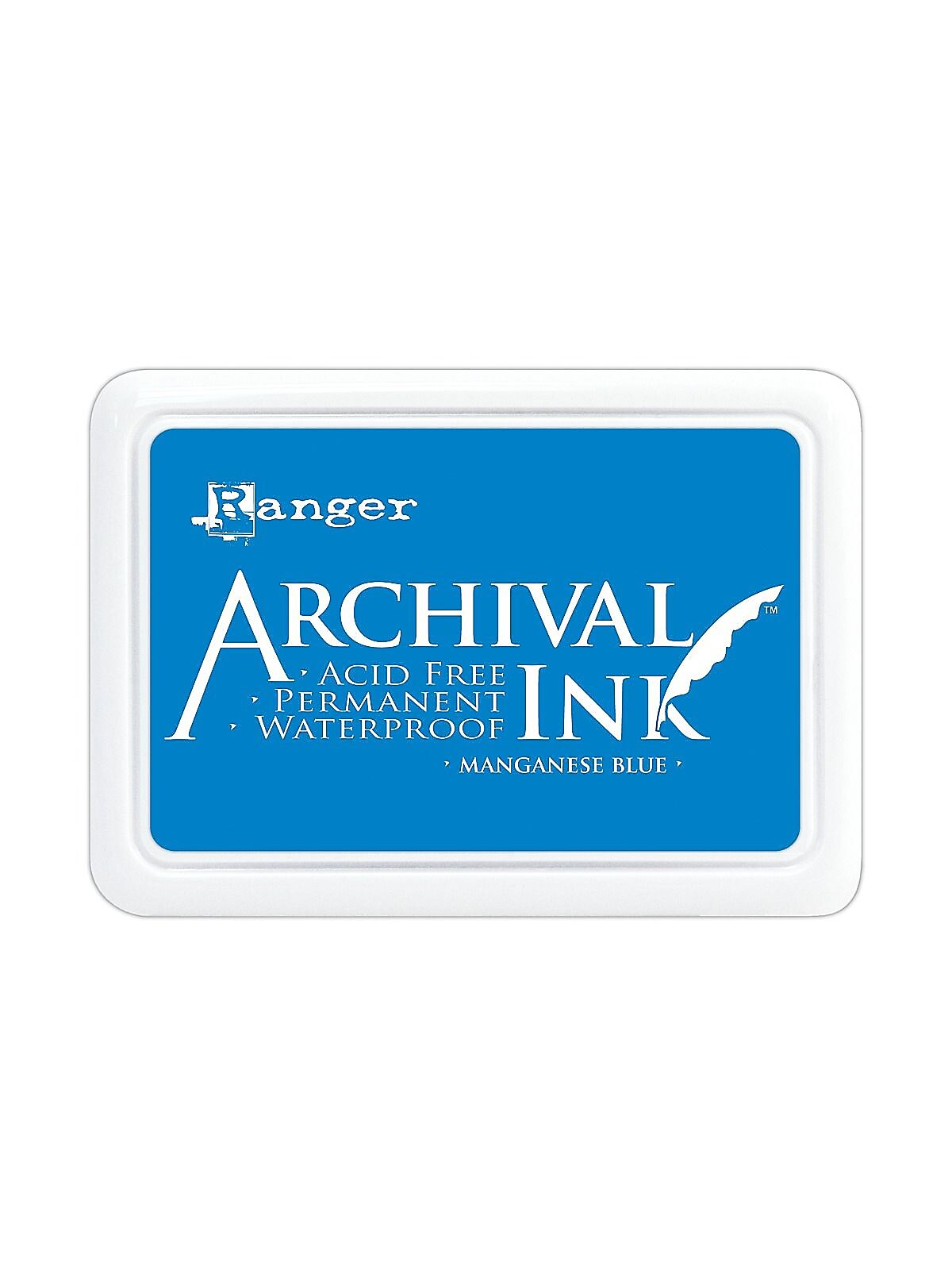 Ranger Archival Ink Manganese Blue 2 1/2 In. X 3 3/4 In. Pad [Pack Of 3]