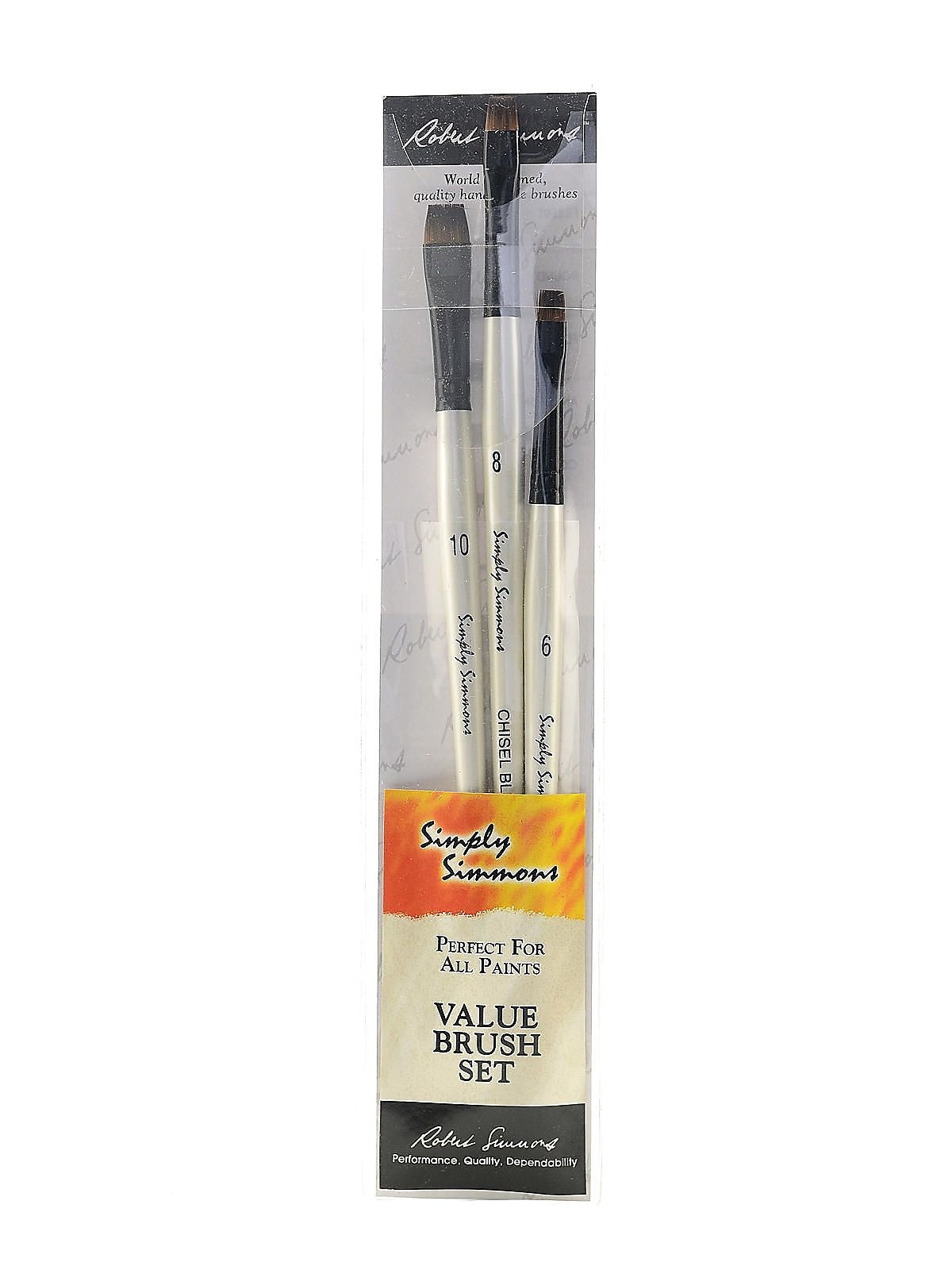 Robert Simmons Simply Simmons Value Brush Sets Chisel Edge Set Set Of 3