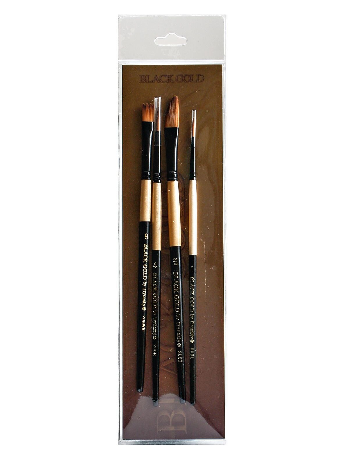 Dynasty Black Gold Brush Sets Landscape/Portrait Set Of 4