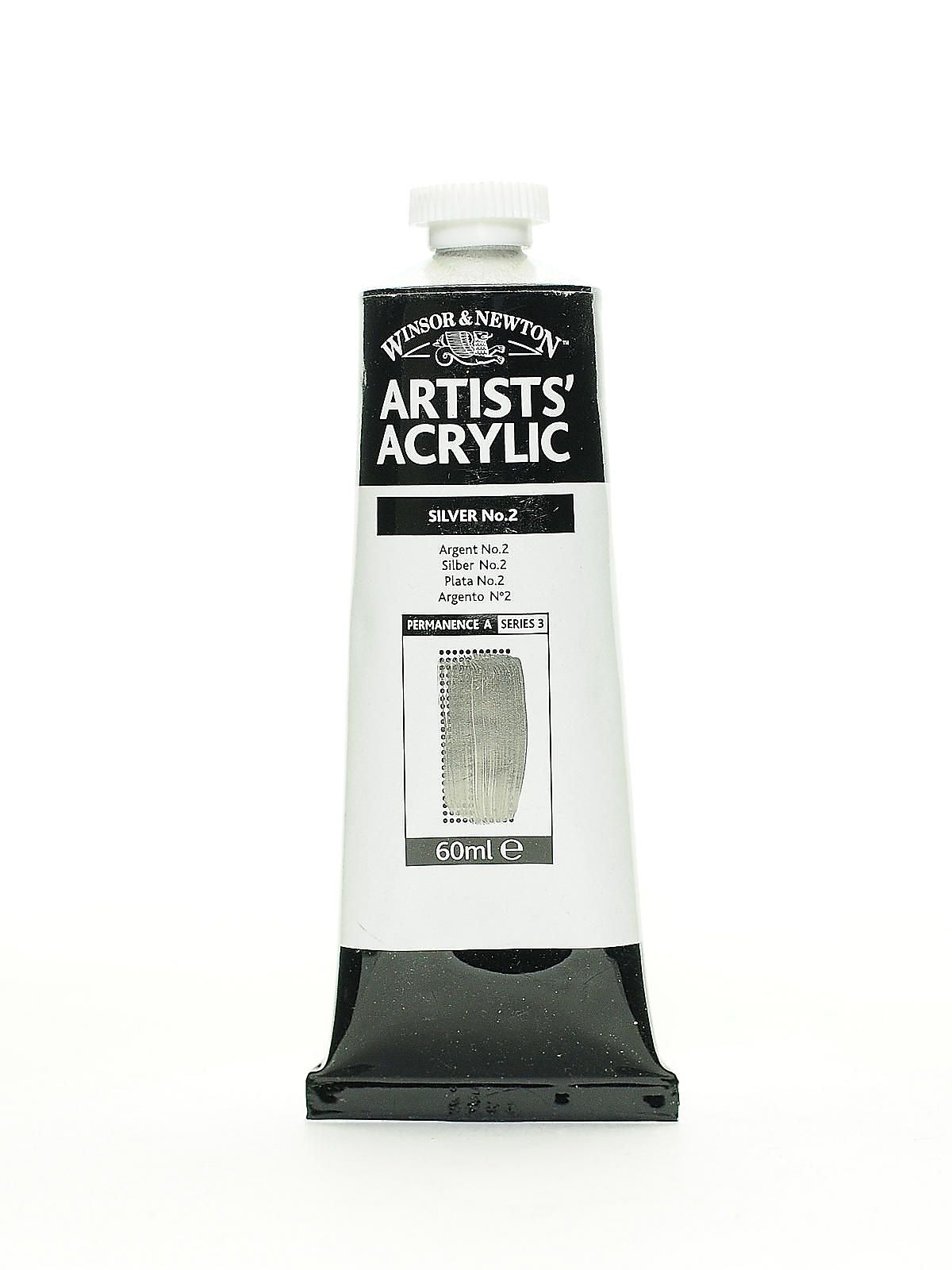 Winsor  And  Newton Professional Acrylic Colours Silver No. 2 60 Ml 624