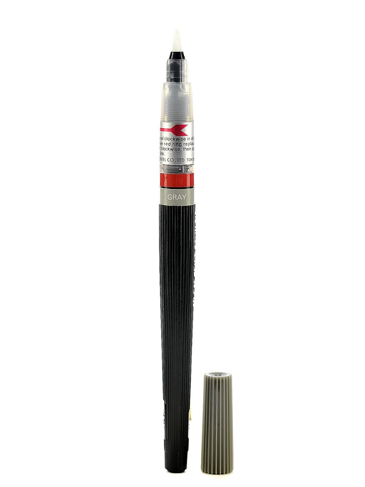 Pentel Color Brush, Gray Pen, 5/Pack (19253-Pk5)