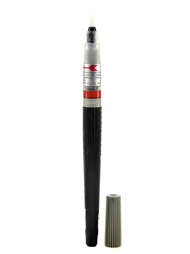 Pentel Color Brush, Gray Pen, 5/Pack (19253-Pk5)