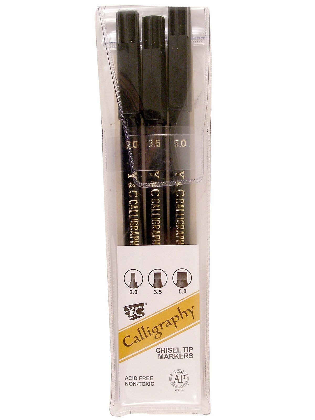 Yasutomo Calligraphy Chisel Tip Marker Set set of 3 [Pack of 4]