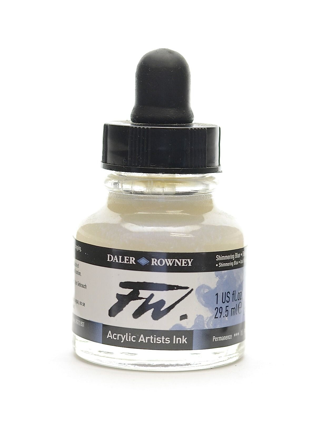 Daler-Rowney FW Pearlescent And Shimmering Liquid Acrylic, Shimmering Blue, 1oz, 2/Pk