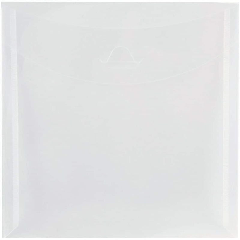 JAM Paper Plastic Envelopes with Tuck Flap Closure, Square, 6.125 x 6.125, Clear, 12/Pack (1541747)