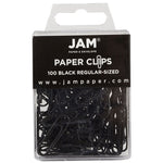 JAM Paper Small Paper Clips, Black, 3 Packs of 100 (2183750B)
