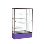 Ghent Spirit 48"W x 72"H x 16"D Floor Case, Mirror Back, Dk. Bronze Finish, Purple Base