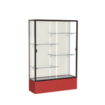 Ghent Spirit 48"W x 72"H x 16"D Floor Case, Plaque Back, Dk. Bronze Finish, Red Base