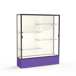 Ghent Spirit 60"W x 72"H x 16"D Floor Case, Plaque Back, Dk. Bronze Finish, Purple Base