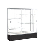 Ghent Spirit 72"W x 72"H x 16"D Floor Case, Mirror Back, Satin Finish, Black Base