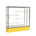 Ghent Spirit 72"W x 72"H x 16"D Floor Case, Mirror Back, Dk. Bronze Finish, Golden Rod Base