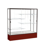 Ghent Spirit 72"W x 72"H x 16"D Floor Case, Mirror Back, Dk. Bronze Finish, Maroon Base