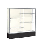 Ghent Spirit 72"W x 72"H x 16"D Floor Case, Plaque Back, Satin Finish, Black Base