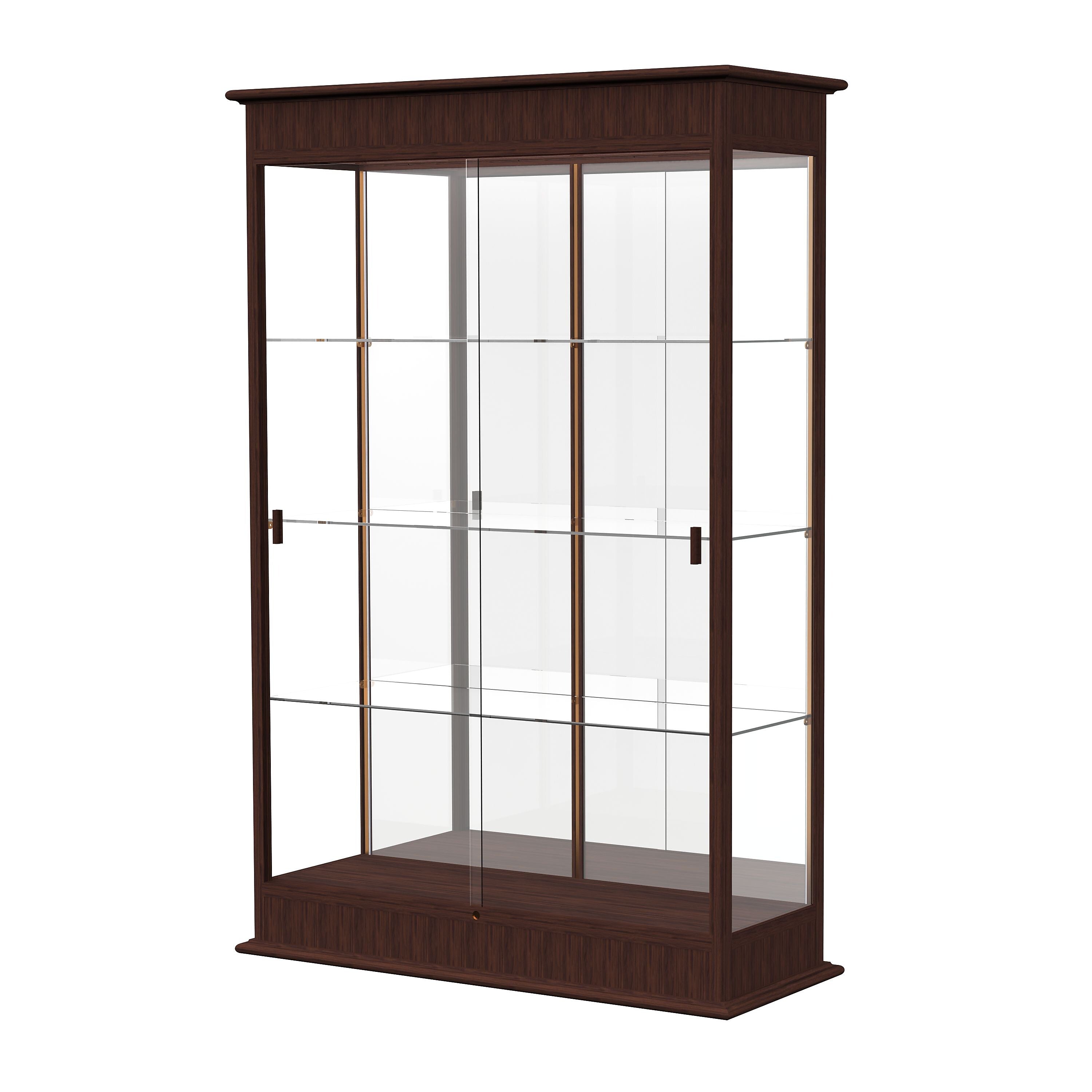 Ghent Varsity 48"W x 77"H x 18"D Lighted Floor Case, Sliding Doors, Mirror Back, Espresso Finish