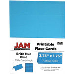 JAM Paper® Printable Place Cards, 3 3/4 x 1 3/4, Blue Placecards, 12/Pack (225928560)