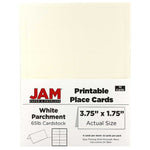 JAM Paper® Printable Place Cards, 3 3/4 x 1 3/4, White Parchment Placecards, 12/Pack (225928565)