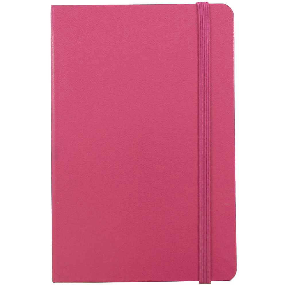 JAM Paper Professional Notebooks, 5.8" x 8.3", Wide Ruled, 70 Sheets, Pink (340528856)