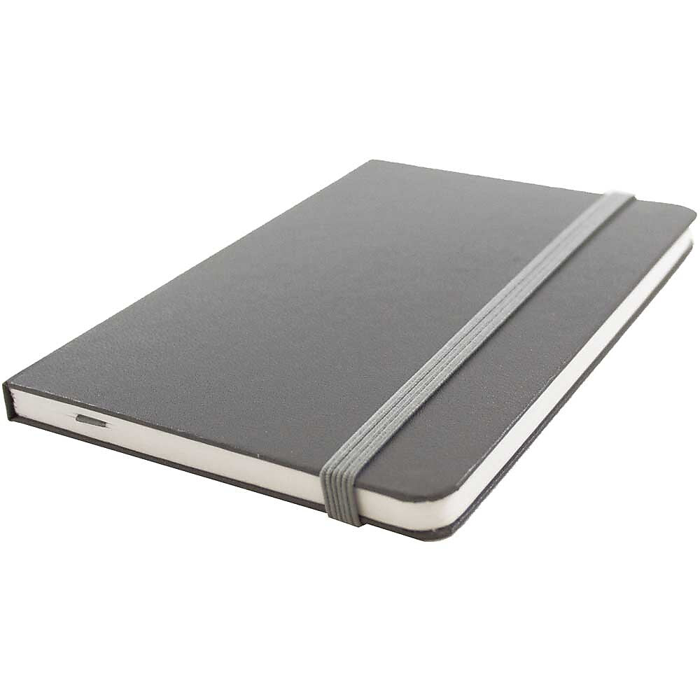 JAM Paper Professional Notebooks, 4" x 6", Wide Ruled, 70 Sheets, Gray/Silver (340528853)