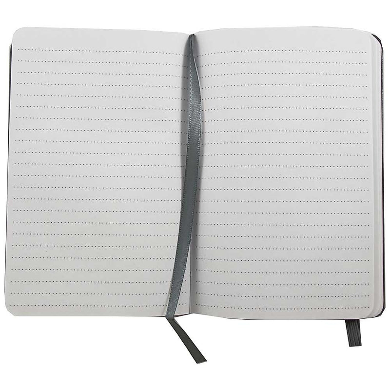 JAM Paper Professional Notebooks, 5.8" x 8.3", Wide Ruled, 70 Sheets, Gray/Silver (340528858)