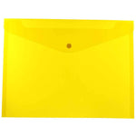 JAM Paper® Plastic Envelopes with Snap Closure, Letter Booklet, 9.75 x 13, Yellow, 12/Pack (218S0YE)