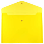 JAM Paper® Plastic Envelopes with Snap Closure, Letter Booklet, 9.75 x 13, Yellow, 12/Pack (218S0YE)