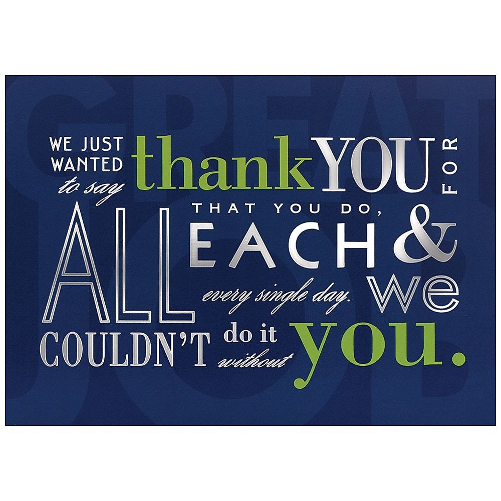 JAM Paper Thank You Cards with Envelopes, 5 5/8" x 7 7/8", Multicolor, 25/Pack (526M0444WB)