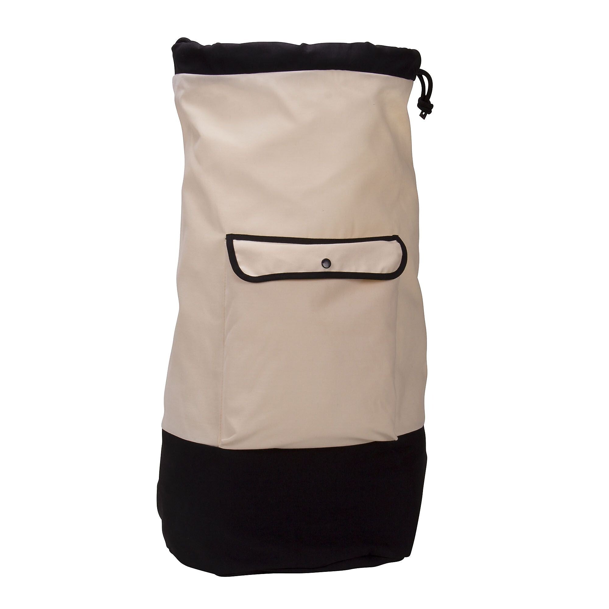 Household Essentials Laundry Bag, Fabric, Cream and Black (162)