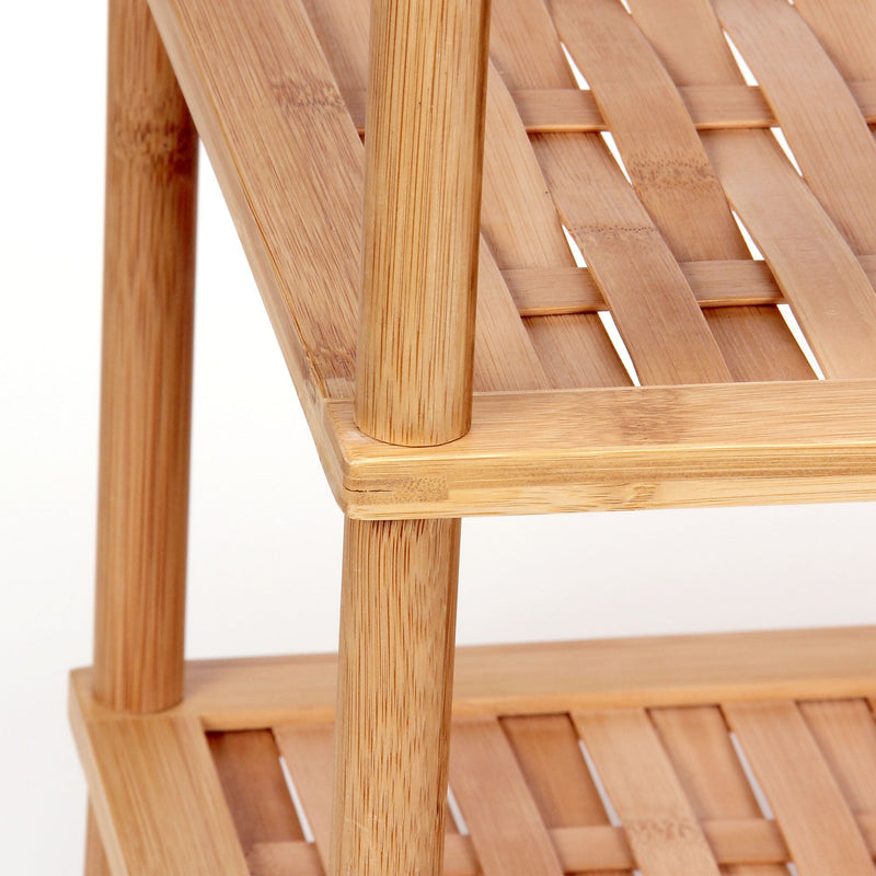 Household Essentials Bamboo 5-Tier Shoe Rack, Basket Weave (2179-1)