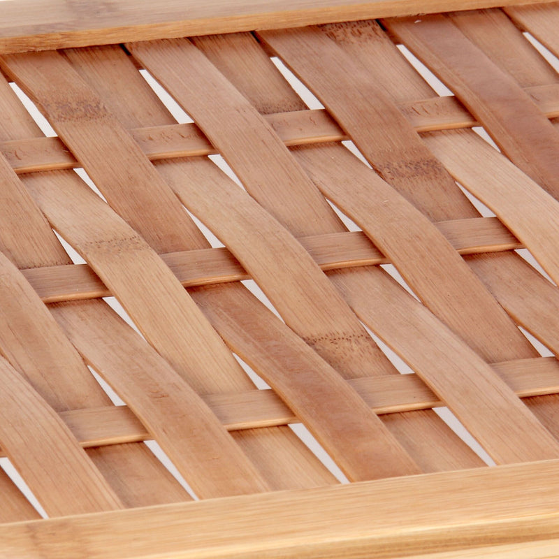 Household Essentials Bamboo 5-Tier Shoe Rack, Basket Weave (2179-1)