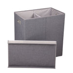 Household Essentials Collapsible 2-Section Laundry Sorter with Lid, Fiberboard, Gray (5622)