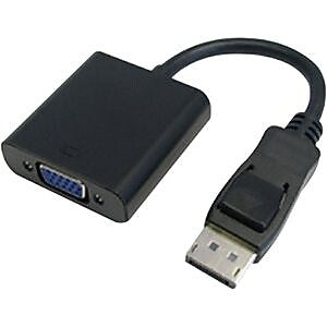 4XEM 4XDPMVGAFA10 1' DisplayPort/VGA Audio/Video Cable, Black