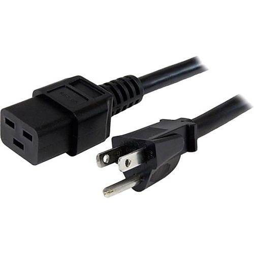 StarTech 6' Heavy Duty 14AWG Computer Power Cord, NEMA 5-15P to C19, Black (PXT515C19146)
