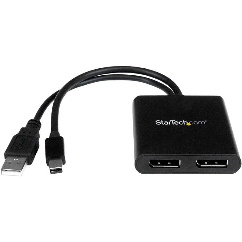 StarTech Mini DisplayPort to 2x DisplayPort Multi Stream Transport Hub, Black