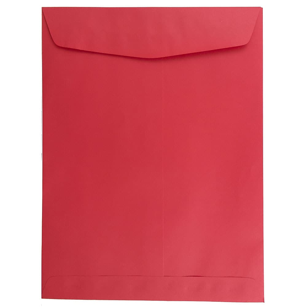 JAM Paper 9" x 12" Open End Catalog Colored Envelopes, Red Recycled, 10/Pack (80329B)