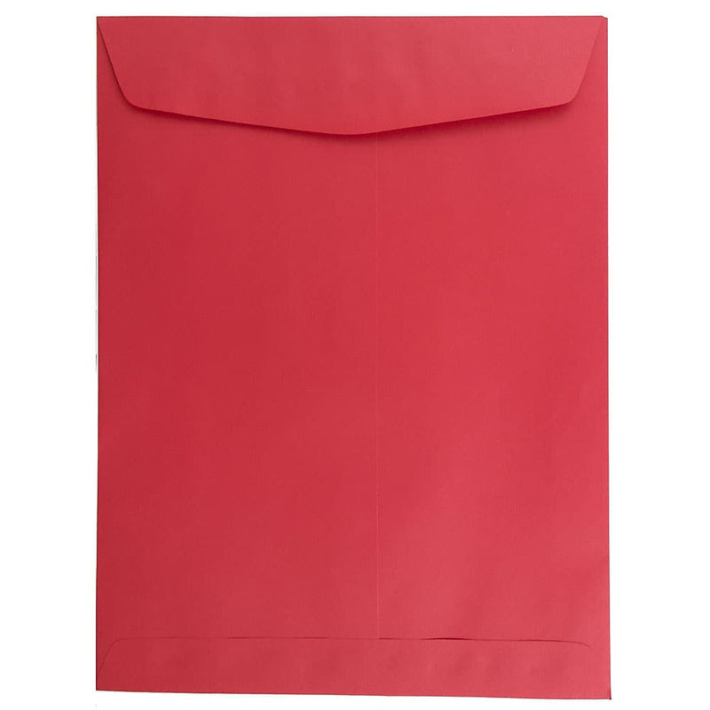 JAM Paper 9" x 12" Open End Catalog Colored Envelopes, Red Recycled, 10/Pack (80329B)