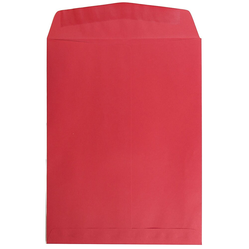 JAM Paper 9" x 12" Open End Catalog Colored Envelopes, Red Recycled, 10/Pack (80329B)