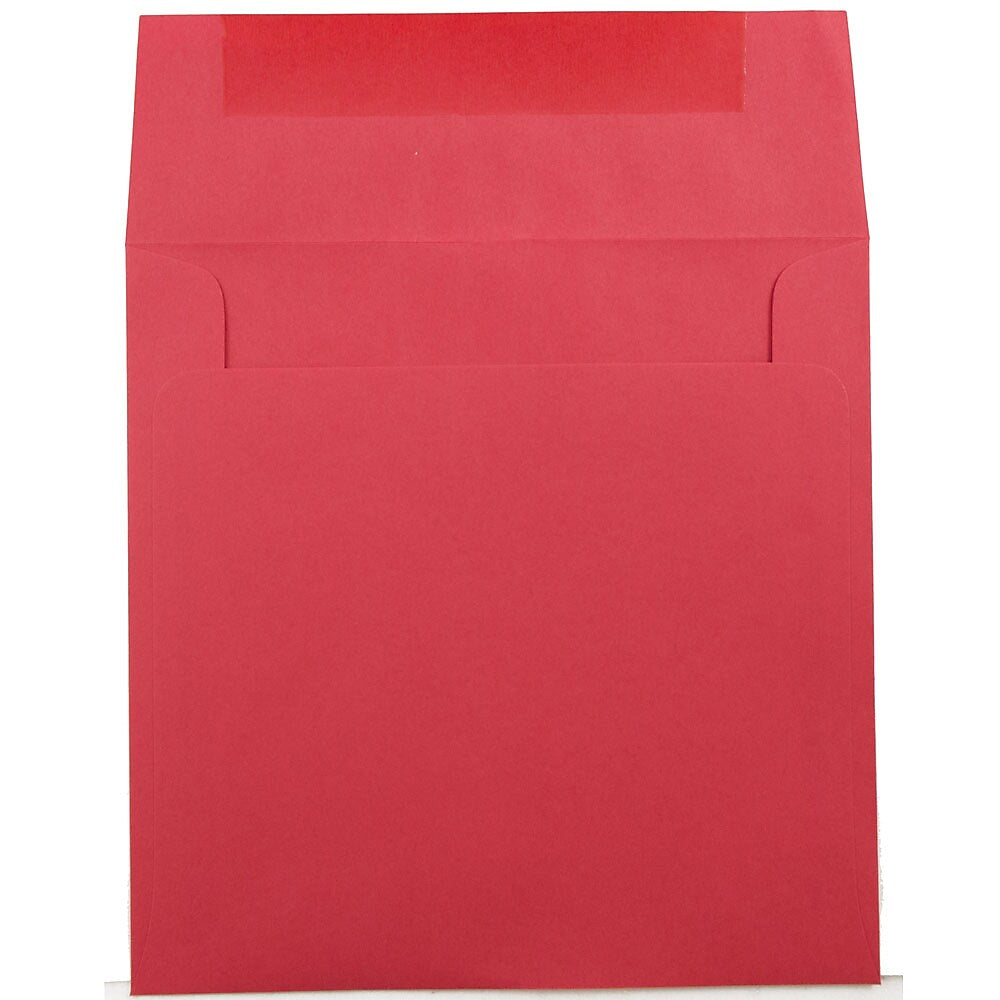 JAM Paper 7.5 x 7.5 Square Colored Invitation Envelopes, Red Recycled, 25/Pack (2792291)