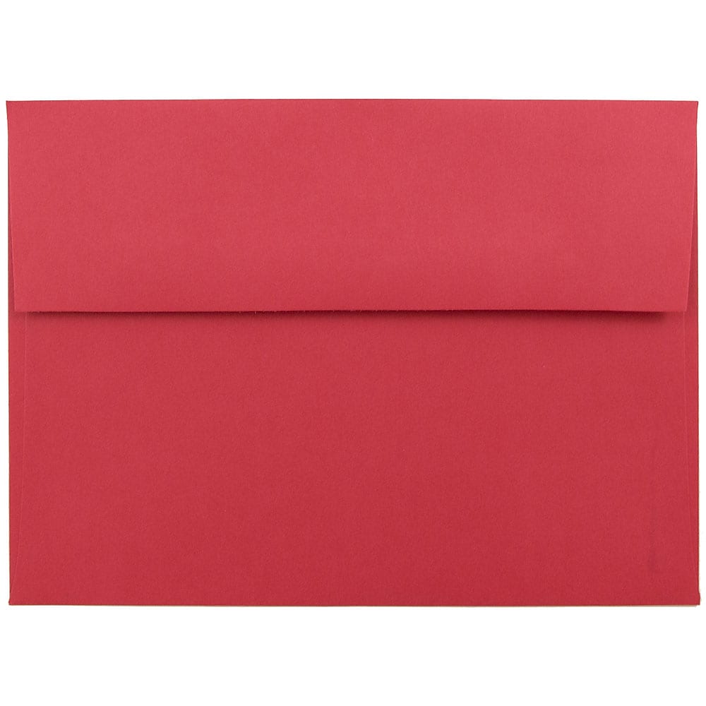 JAM Paper A7 Colored Invitation Envelopes, 5.25 x 7.25, Red Recycled, Bulk 1000/Carton (15945B)