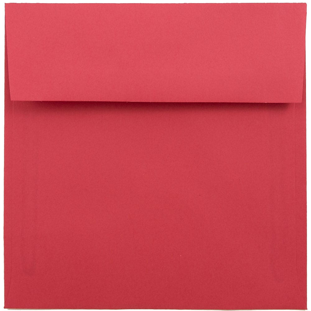 JAM Paper 6 x 6 Square Colored Invitation Envelopes, Red Recycled, Bulk 1000/Carton (2792270B)