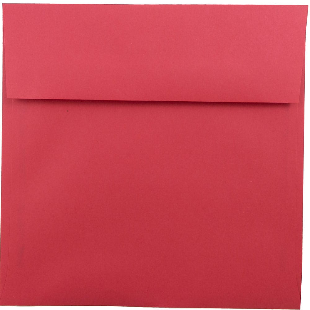 JAM Paper 8.5 x 8.5 Square Colored Invitation Envelopes, Red Recycled, Bulk 1000/Carton (2794374B)