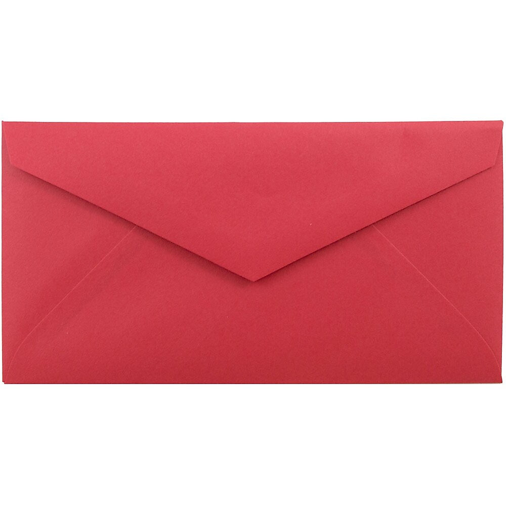 JAM Paper Monarch Colored Envelopes, 3.875 x 7.5, Red Recycled, 25/Pack (151014)