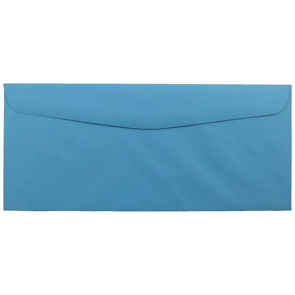JAM Paper #10 Window Envelope, 4 1/8" x 9 1/2", Blue, 25/Pack (5156476)