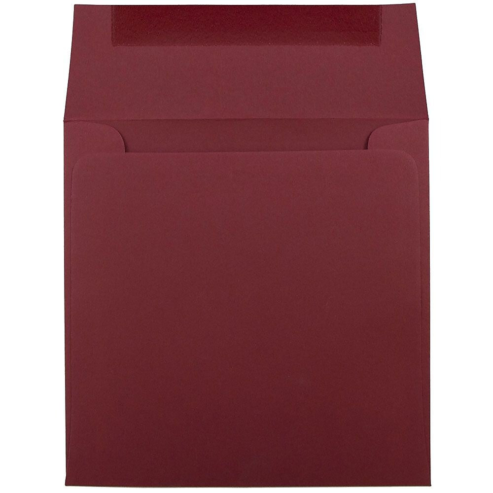 JAM Paper 6 x 6 Square Invitation Envelopes, Dark Red, 25/Pack (31511296)