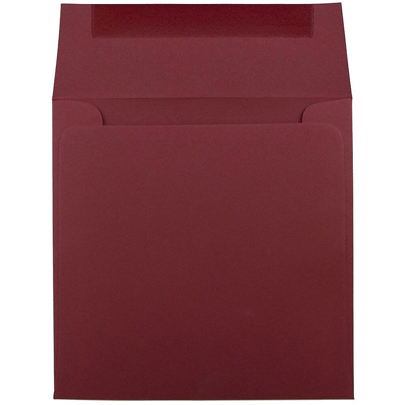 JAM Paper 6 x 6 Square Invitation Envelopes, Dark Red, 25/Pack (31511296)