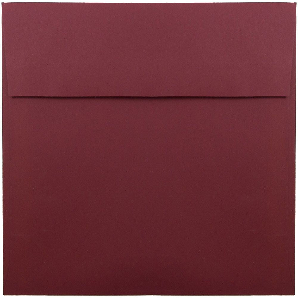 JAM Paper 8.5 x 8.5 Square Invitation Envelopes, Dark Red, 25/Pack (31511323)